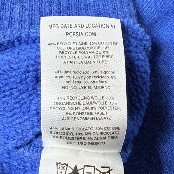 Patagonia Woolie Fleece Pullover Mens Medium 1/4 Zip Wool Blend Sweater Blue - Picture 10 of 10